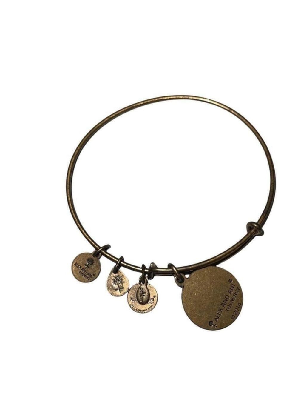 Alex and Ani Claddagh Charm Bangle Bracelet - Rafaelian Gold Finish - Picture 6 of 8